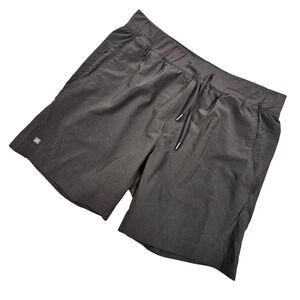 01.ALGO Men's Performance Running Shorts Black Size L 7" Inseam Zip Pockets